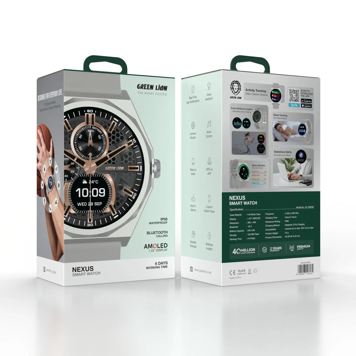 Green Lion Nexus Smart Watch 1.43''AMOLEDDisplay - Silver – image 5