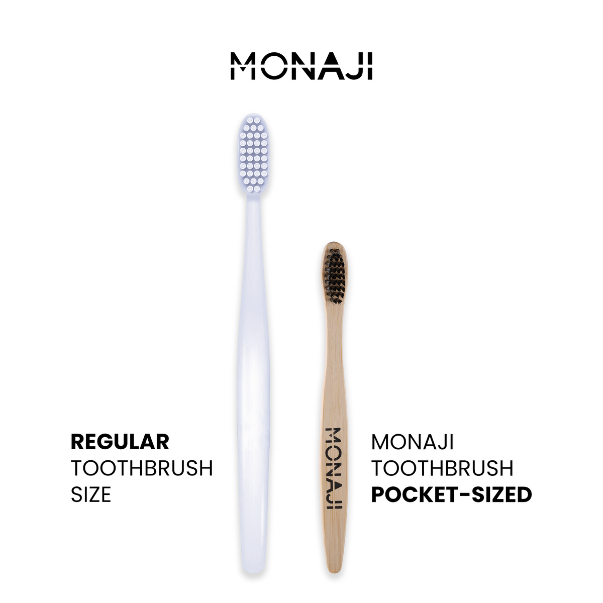 فرشاة أسنان Monaji جاهزة الاستخدام - خيزران طبيعي | علبة 10 فرش | Monaji Prepasted Bamboo Toothbrush | Pack of 10 | صورة المنتج 6 / Product image 6