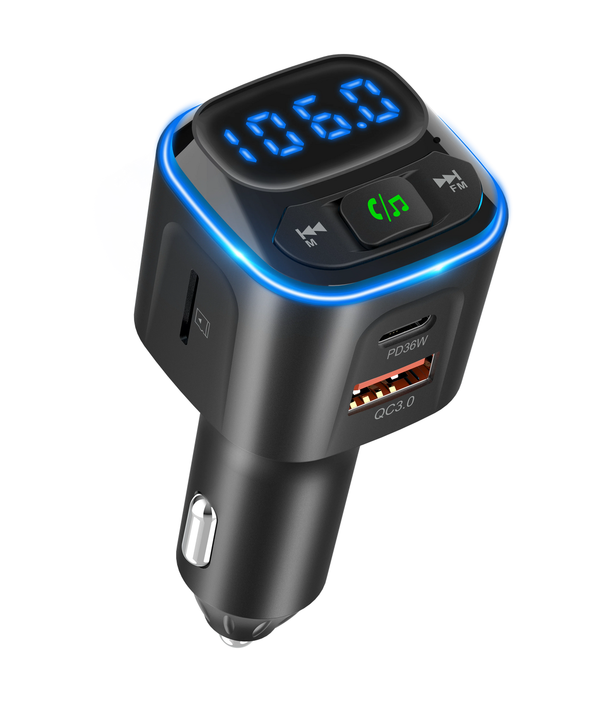 Green Lion Fm Transmitter Dual Port Car Charger Black – image 8