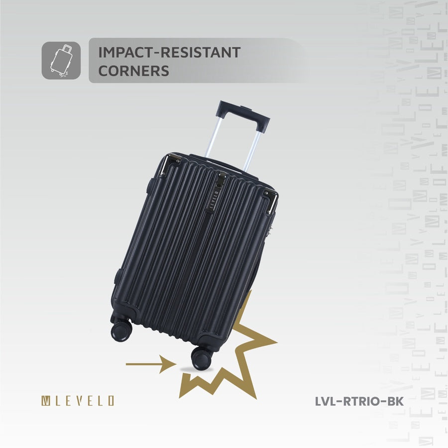 طقم حقائب سفر Levelo RoamTrio ABS – 3 قطع مع ميزان مدمج وقفل رقمي وعجلات مزدوجة | Levelo RoamTrio ABS 3-Piece Luggage Set with Scale, Combo Lock & Double Wheels | صورة المنتج 5 / Product image 5