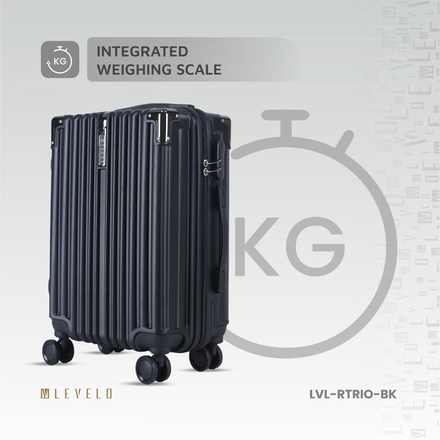 طقم حقائب سفر Levelo RoamTrio ABS – 3 قطع مع ميزان مدمج وقفل رقمي وعجلات مزدوجة | Levelo RoamTrio ABS 3-Piece Luggage Set with Scale, Combo Lock & Double Wheels | صورة المنتج 4 / Product image 4