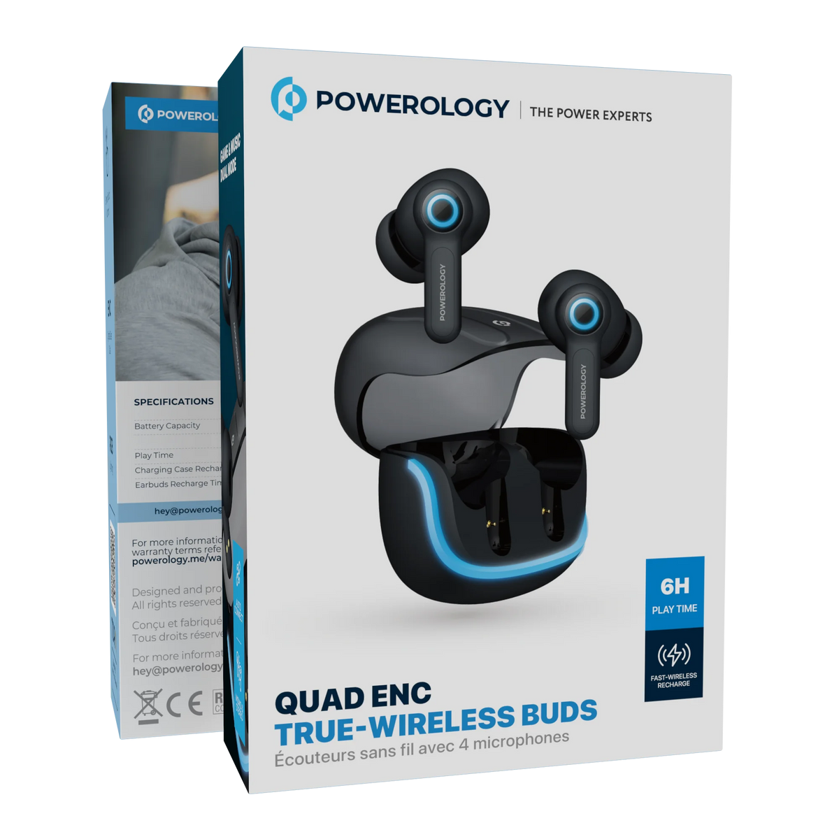 Powerology Quad ENCTrue- Wireless Buds - Black – image 14