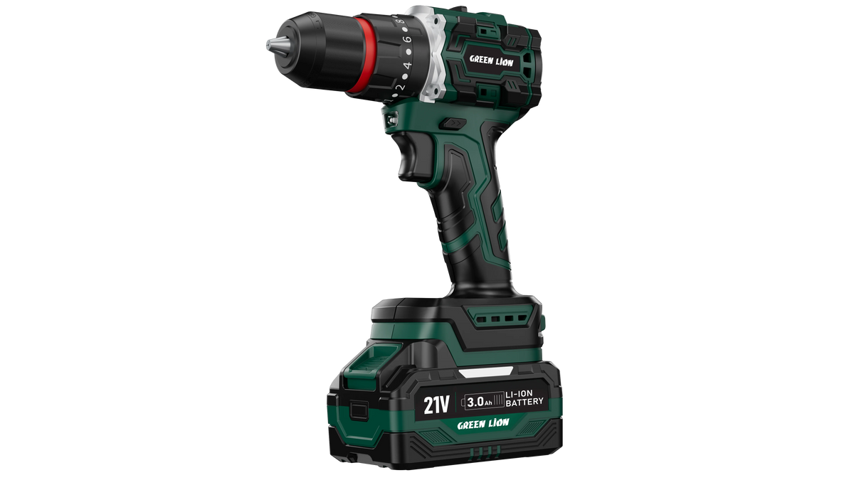 Green Lion GD-12 EDGEPRO Cordless Hammer Drill 2*21 V 3.0 Ah Battery – image 7