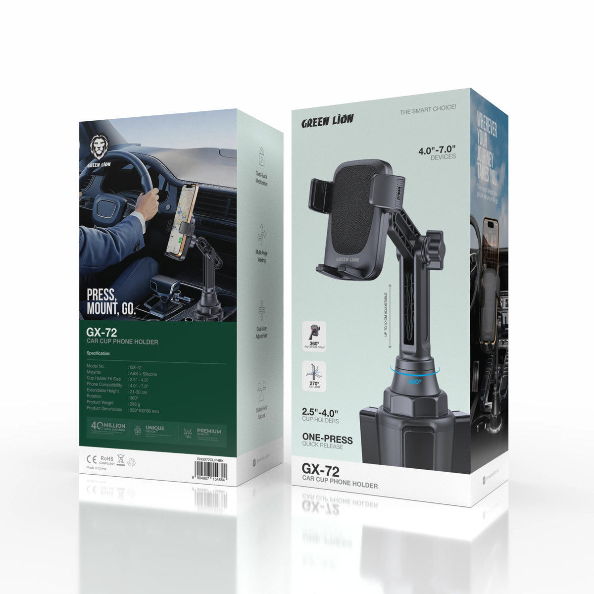 Green Lion Gx 72 Car Cup Phone Holder Black – image 2