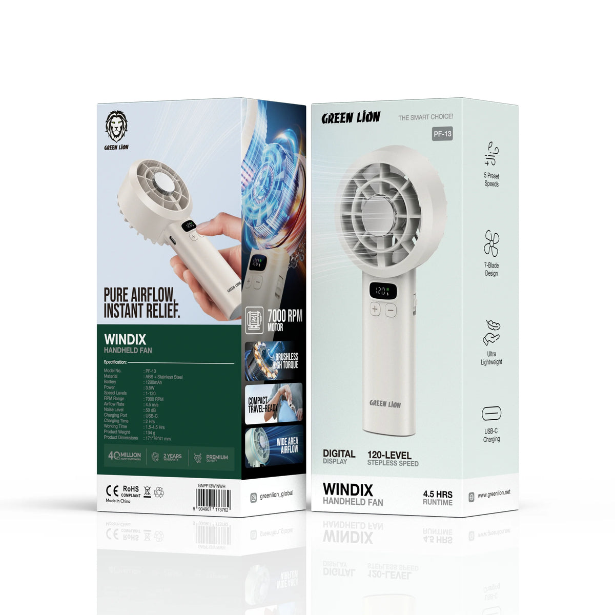 Green Lion WINDIXHandheld Fan - White – image 2