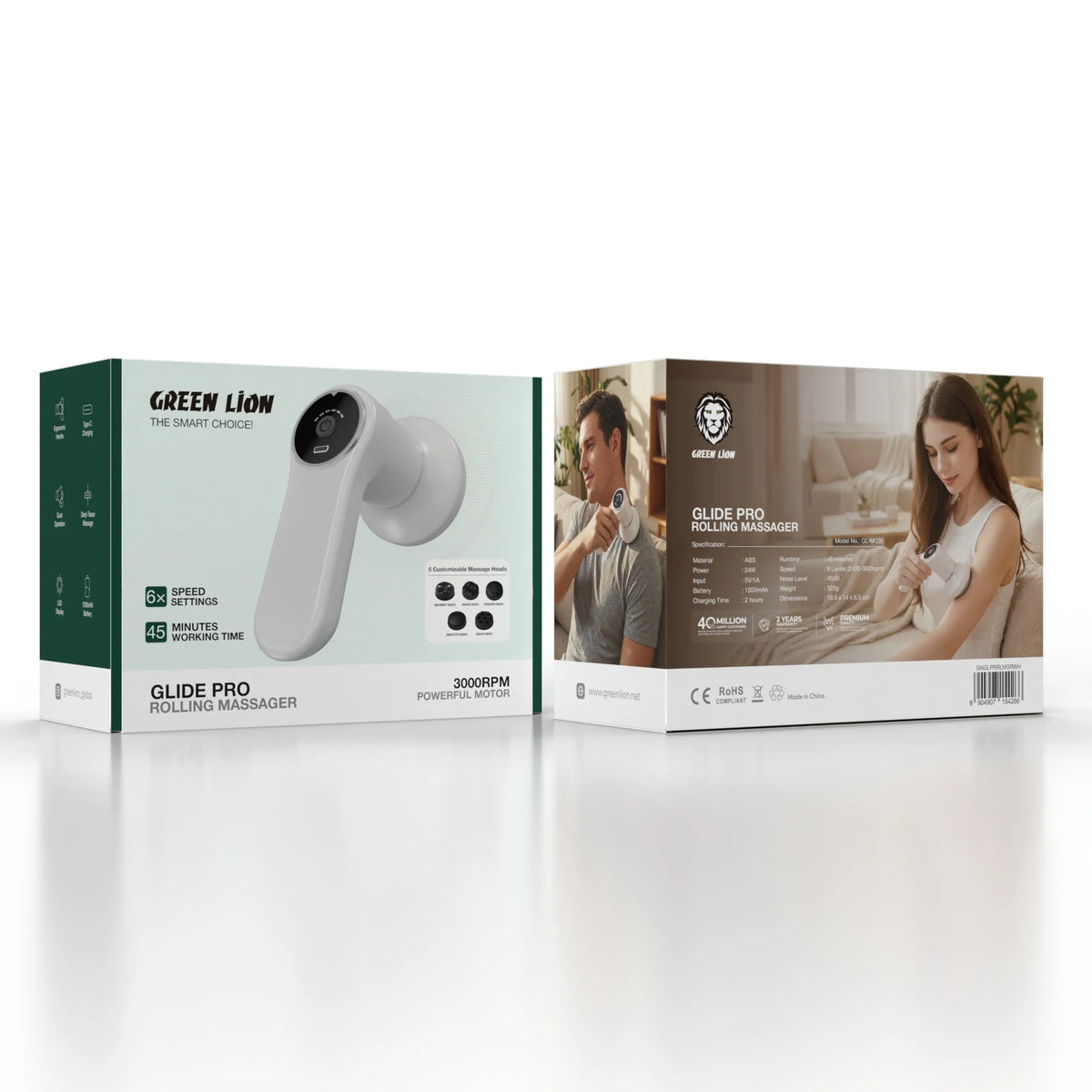 Green Lion Glide Pro Rolling Massager White – image 2