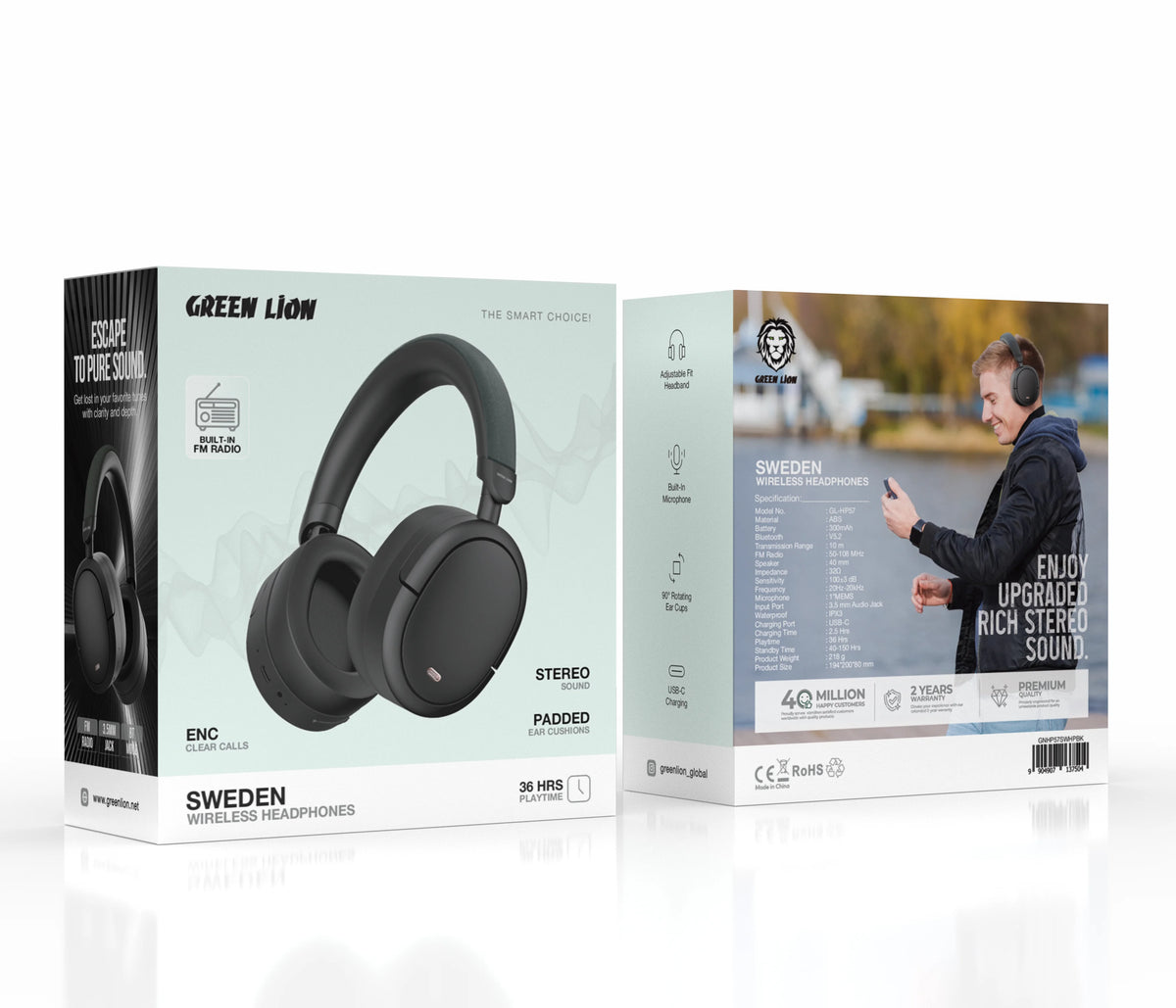 Green Lion Sweden Wireless Headphones - Black – image 3