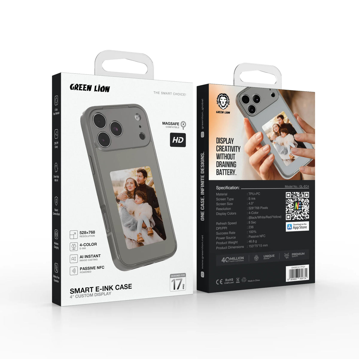 Green Lion Smart E-ink Case 4''Customer Display 17 Pro - Gray – image 4