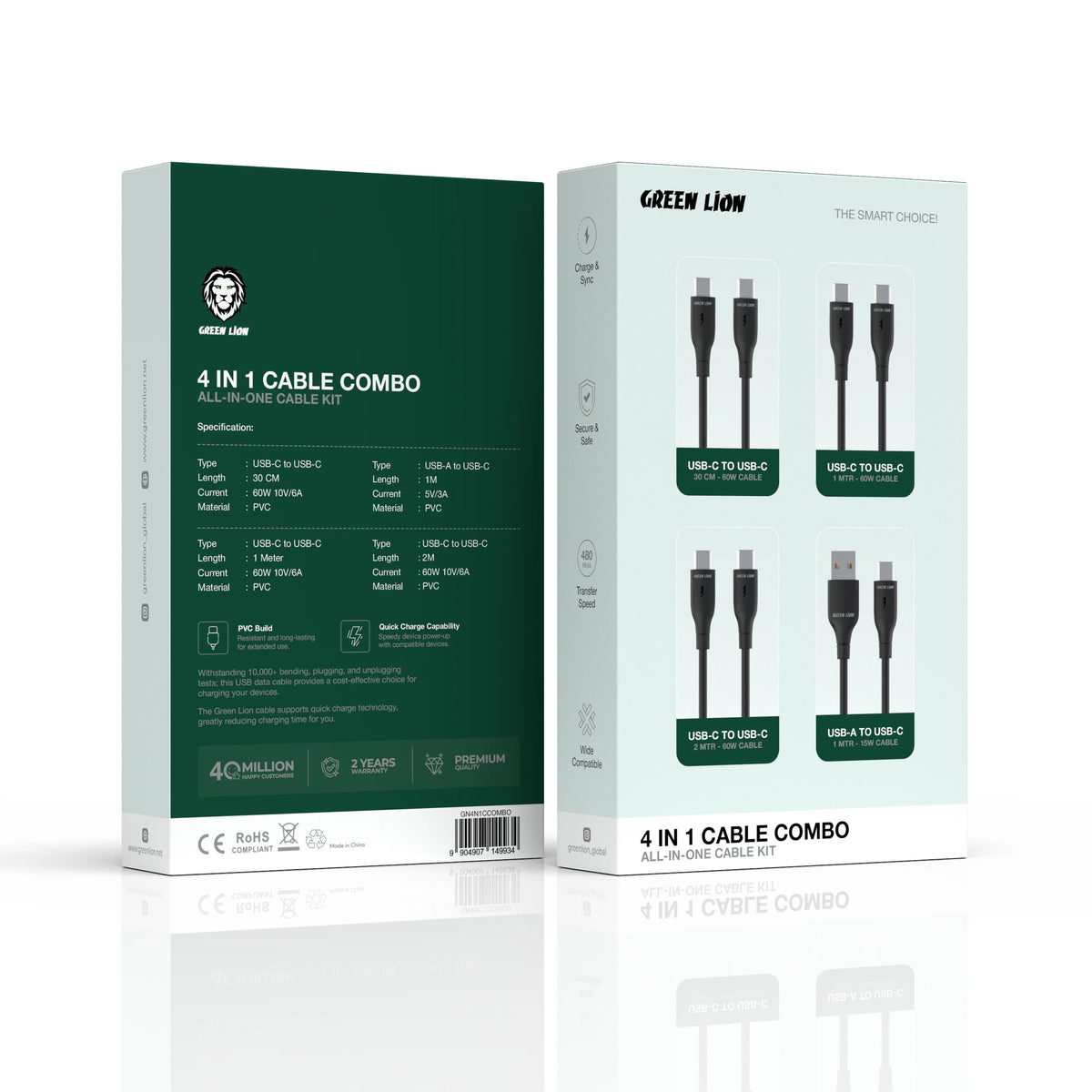 Green Lion 4 in 1 Cable Combo All in One Kit Black – image 3
