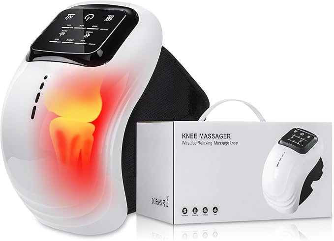 جهاز مساج للركبة من bailinghai مع حرارة وضوء أحمر - أسود | bailinghai Portable Knee Massager with Heat & Red Light - Black | صورة المنتج 1 / Product image 1