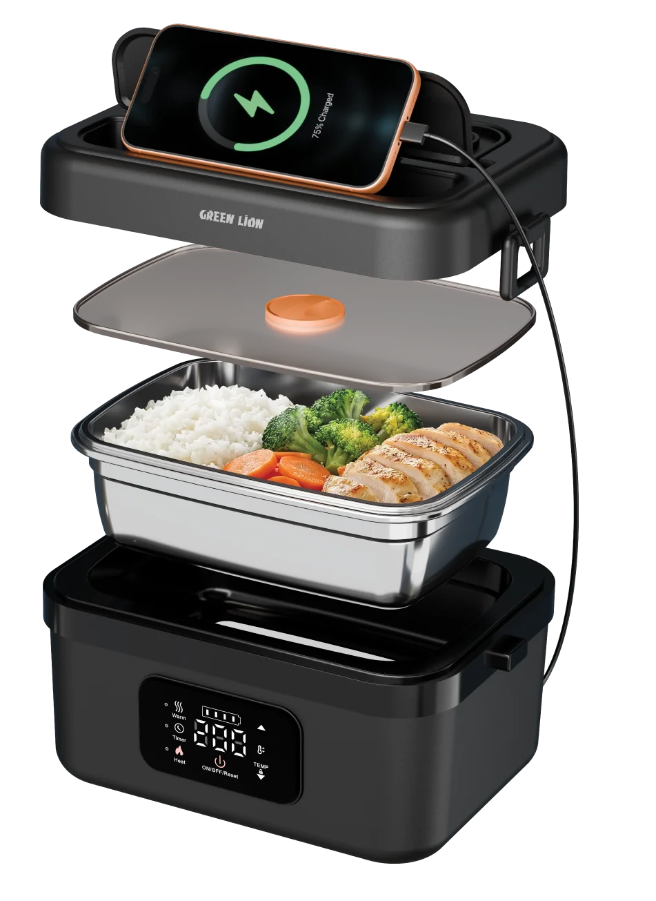 Green Lion Portable Lunch Box 1 LRechargeable 8000 m Ah - Black – image 3