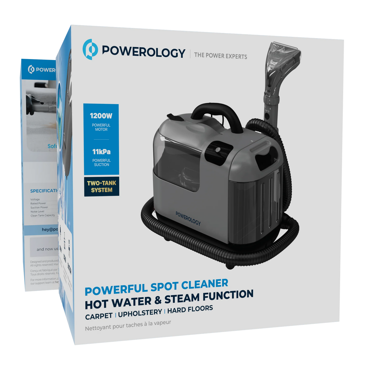 Powerology Powerful Spot Stain Cleaner Hot Water Steam Function Black – image 21