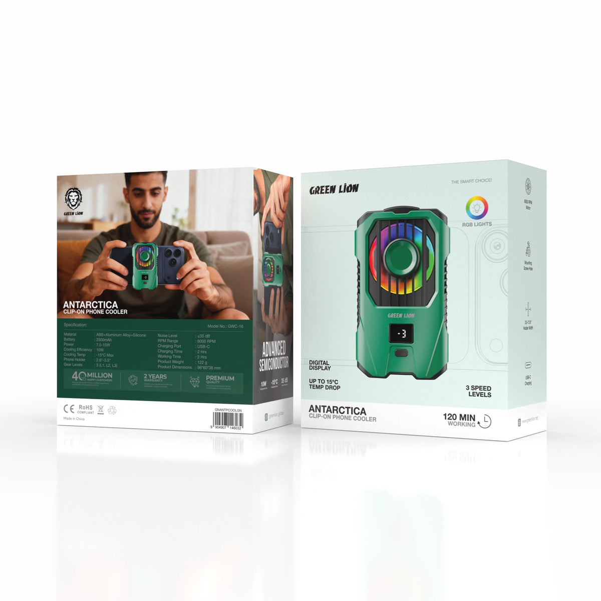 Green Lion Antarctica Clip on Phone Cooler Green – image 4