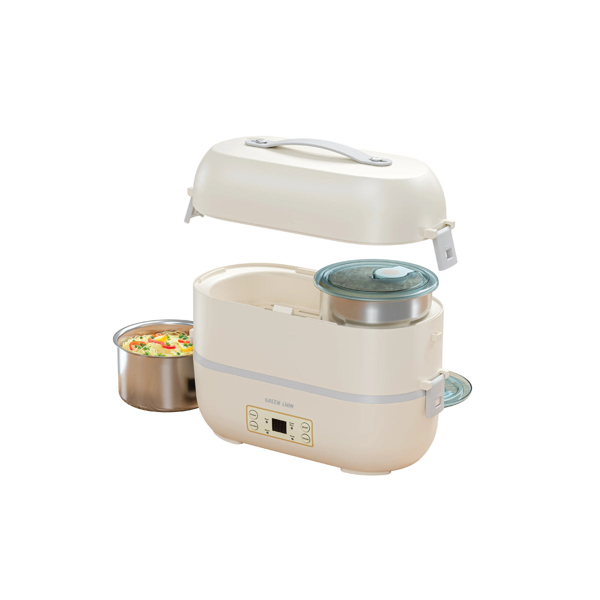 Green Lion GLB-25 LUNCH Box 2 LCapacity|4*500 ML Container - Cream – image 5