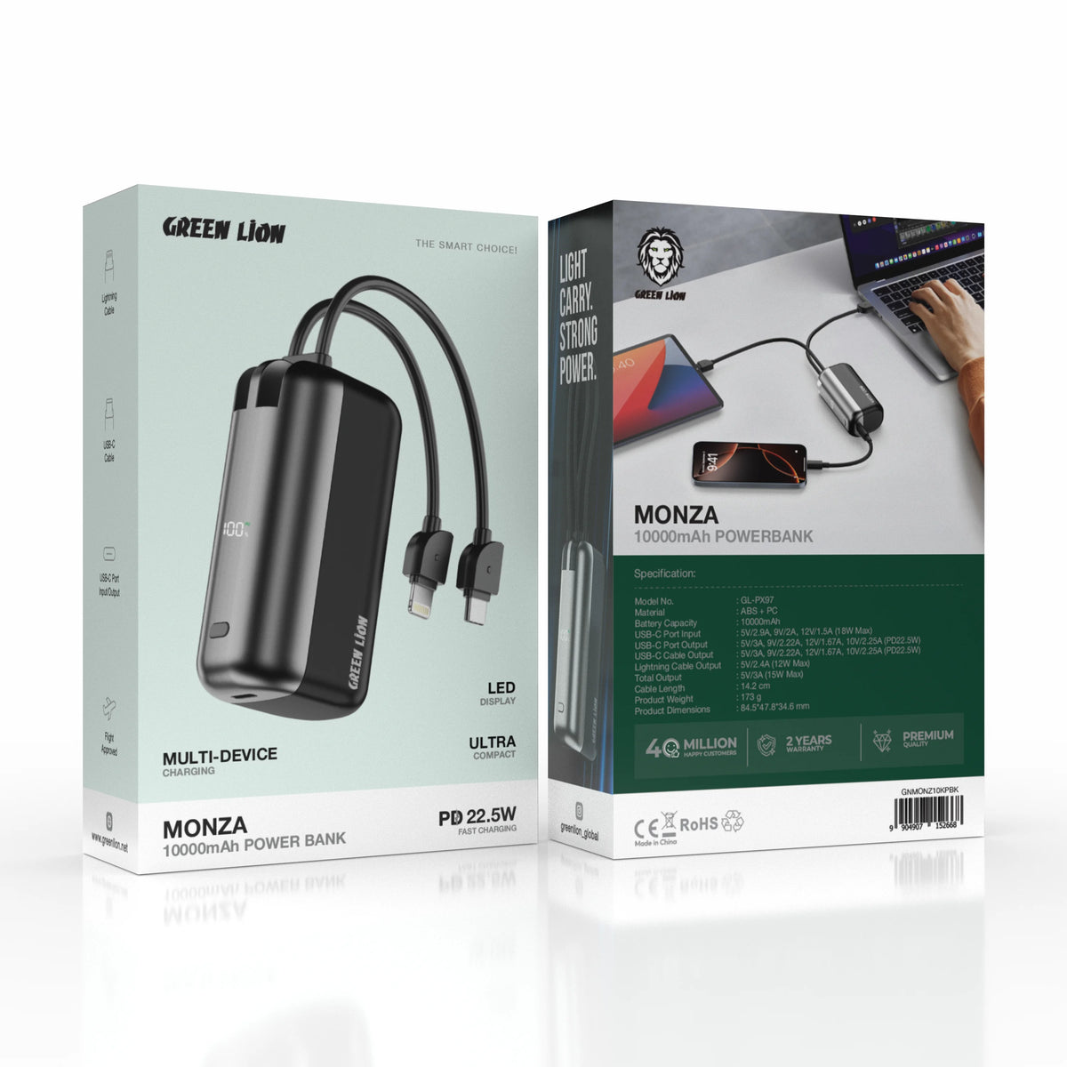 Green Lion Monza 10000mAh Power Bank Black – image 5