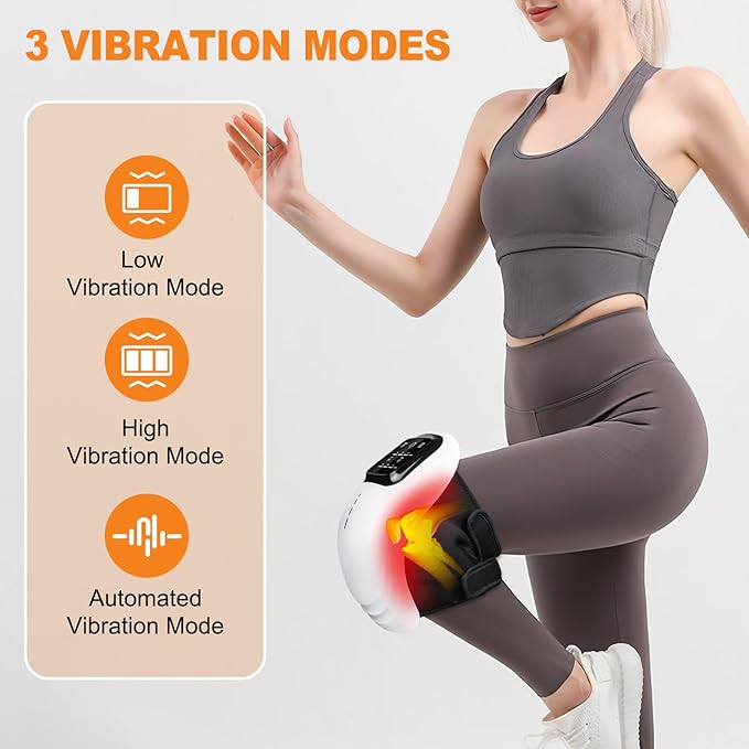 جهاز مساج للركبة من bailinghai مع حرارة وضوء أحمر - أسود | bailinghai Portable Knee Massager with Heat & Red Light - Black | صورة المنتج 4 / Product image 4