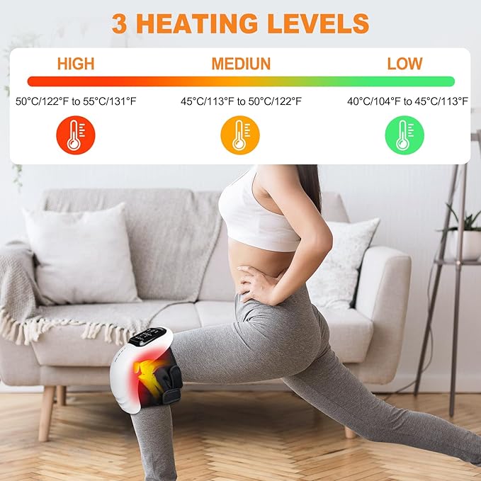 جهاز مساج للركبة من bailinghai مع حرارة وضوء أحمر - أسود | bailinghai Portable Knee Massager with Heat & Red Light - Black | صورة المنتج 5 / Product image 5