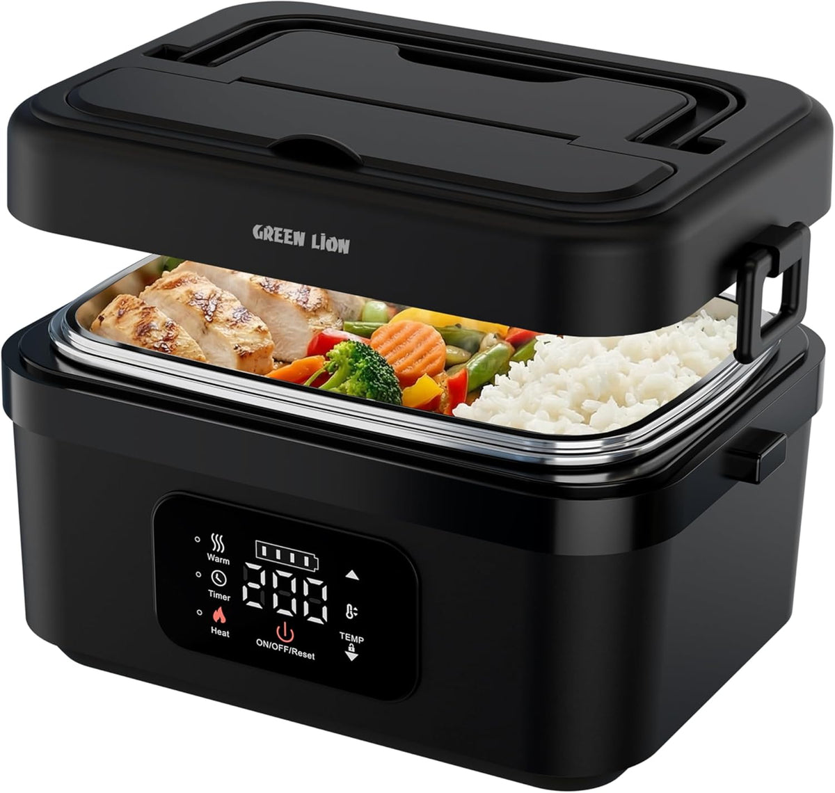 علبة غداء كهربائية محمولة من Green Lion - 8000mAh - أسود | Green Lion Portable Electric Lunch Box - 8000mAh - Black | صورة المنتج 1 / Product image 1