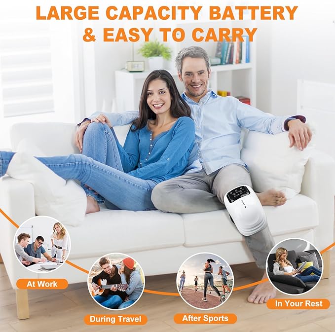 جهاز مساج للركبة من bailinghai مع حرارة وضوء أحمر - أسود | bailinghai Portable Knee Massager with Heat & Red Light - Black | صورة المنتج 6 / Product image 6