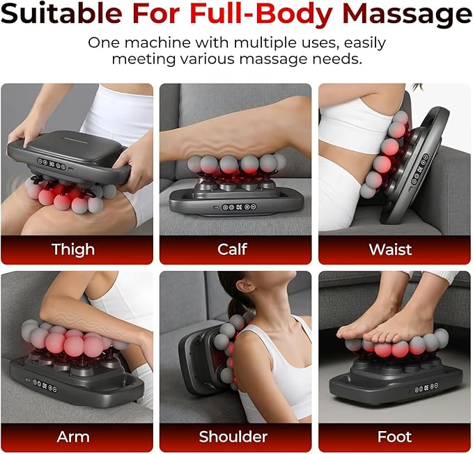 مسدس مساج 20 رأس مع 3 أوضاع و30 مستوى سرعة - أسود | Massage Gun with 20 Heads, 3 Modes, and 30 Speed Levels - Black | صورة المنتج 2 / Product image 2