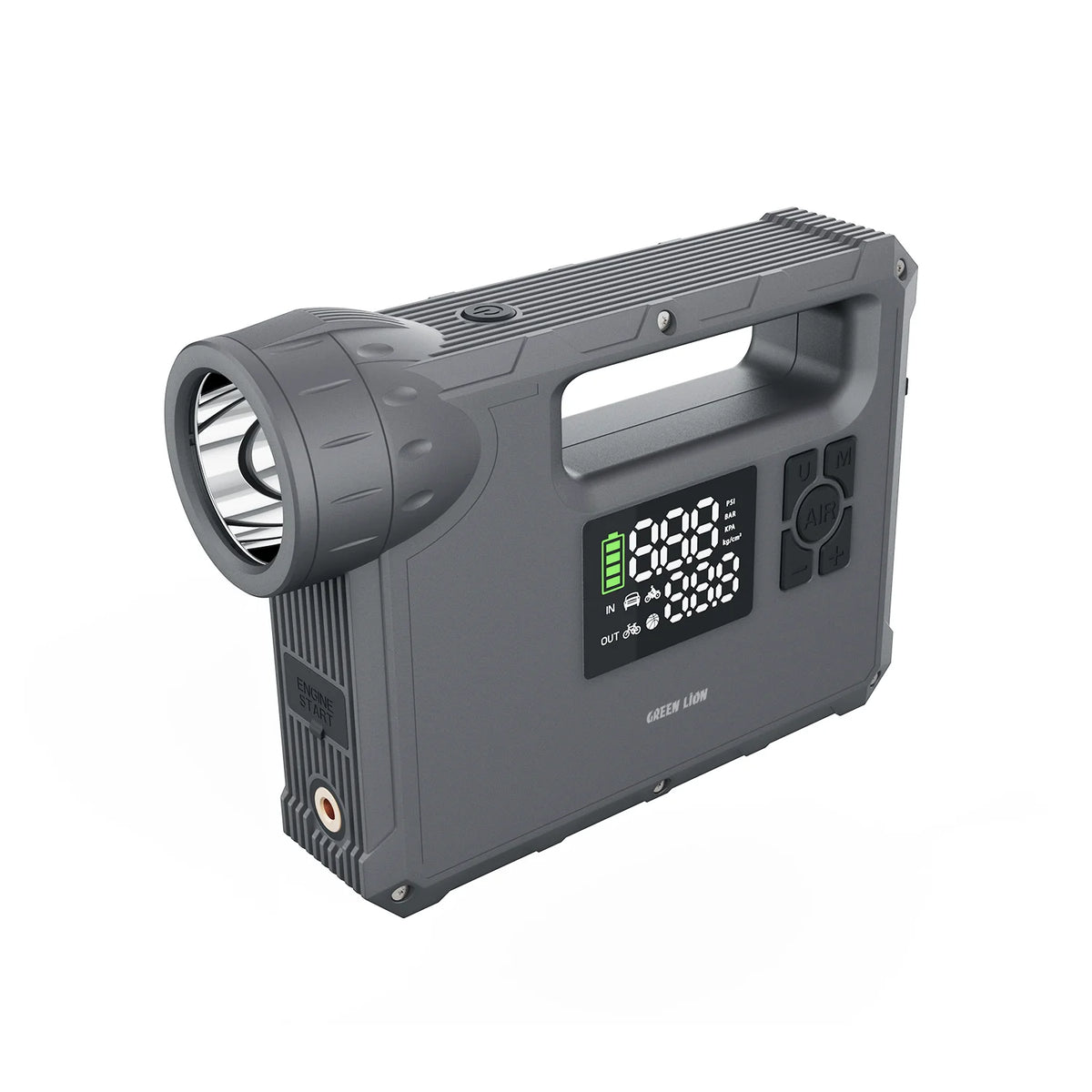 Green Lion JX-8412 VJump Starter-4 LGasoline,3 L Diesel Engines,16000 m Ah - Grey – image 6