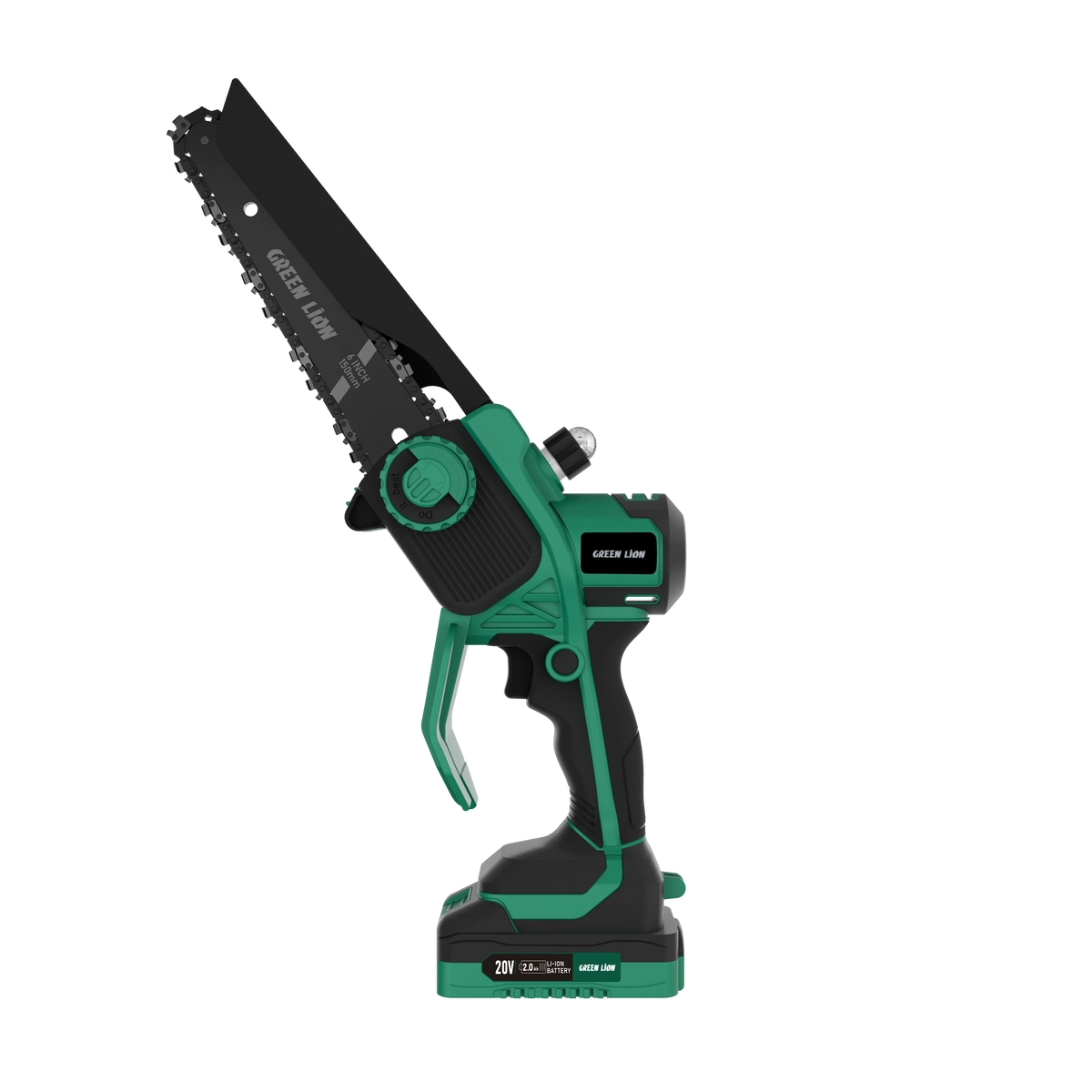 Green Lion GES-6 Cordless Electric Chainsaw 6''Bar 20 V 2.0 Ah Battery – image 3