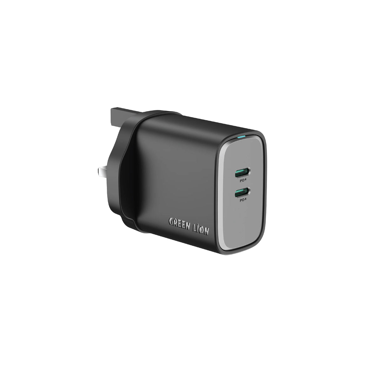 Green Lion Supra 45 WUK Ga NWall Charger 2 USB-C Ports - Black
