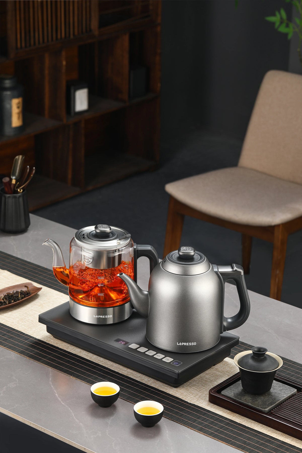 LePresso Aurabrew Tea Brewer and Water Boiler with Interactive Panel Gray – image 7