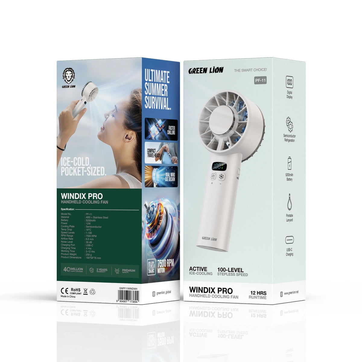 Green Lion WINDIXPRO Handheld Fan - White – image 2