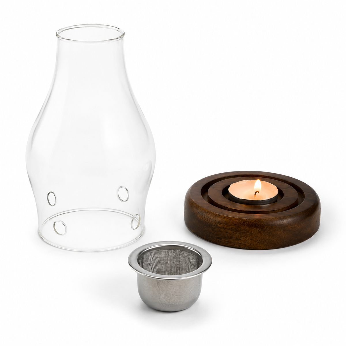 مبخرة زجاجية فاخرة - ناشر عود وبخور مع إضاءة شمعة هادئة | Luxurious Glass Incense Burner - Oud and Bakhour Diffuser with Soft Candlelight | صورة المنتج 2 / Product image 2