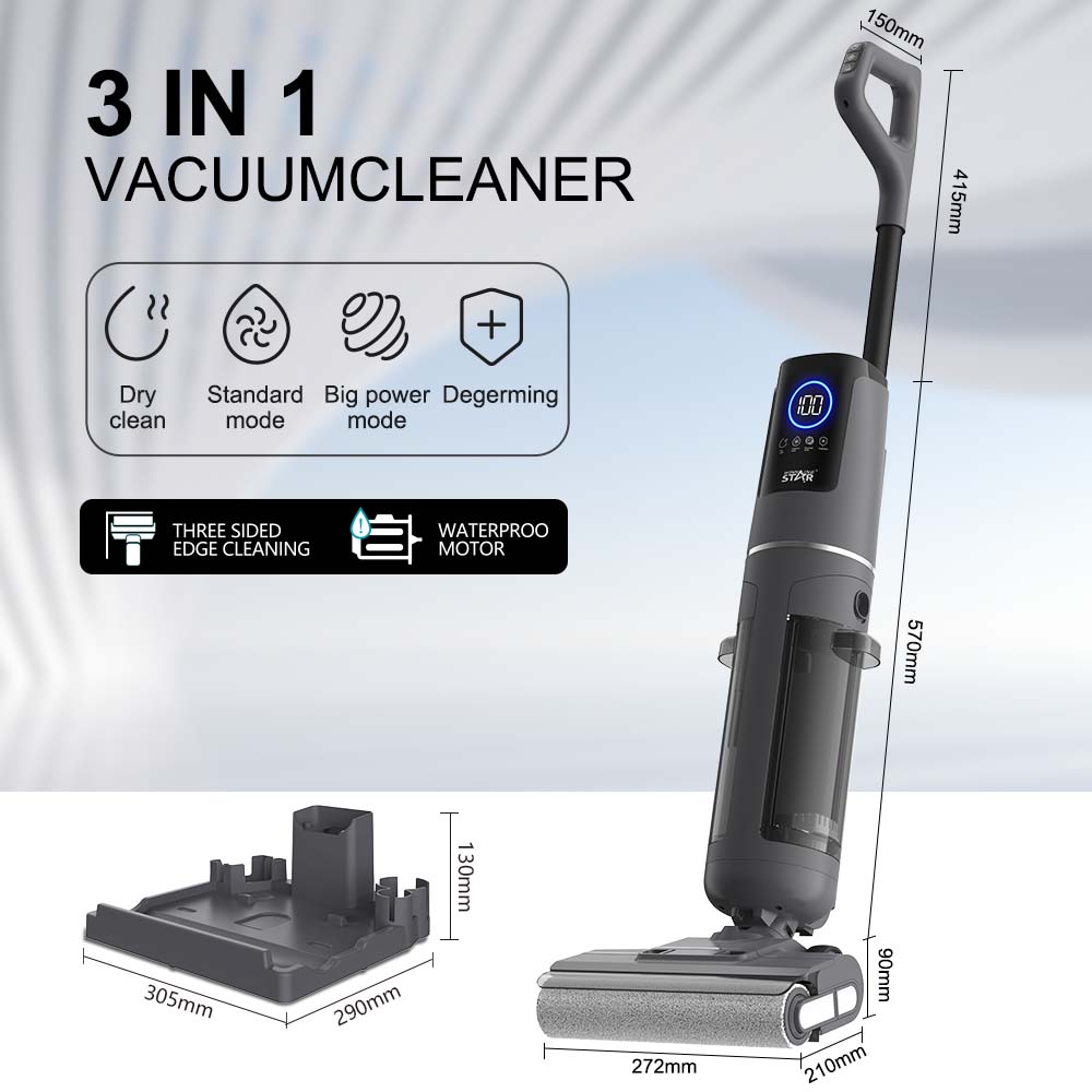 مكنسة كهربائية لاسلكية وممسحة ارضيات مدمجة وينينج ستار 16000 باسكال Winning Star Cordless Vacuum Cleaner With Mop
