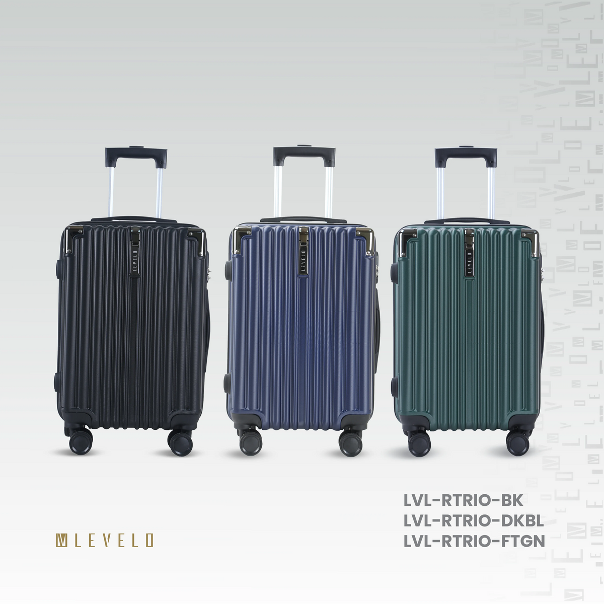 طقم حقائب سفر Levelo RoamTrio ABS – 3 قطع مع ميزان مدمج وقفل رقمي وعجلات مزدوجة | Levelo RoamTrio ABS 3-Piece Luggage Set with Scale, Combo Lock & Double Wheels | صورة المنتج 3 / Product image 3