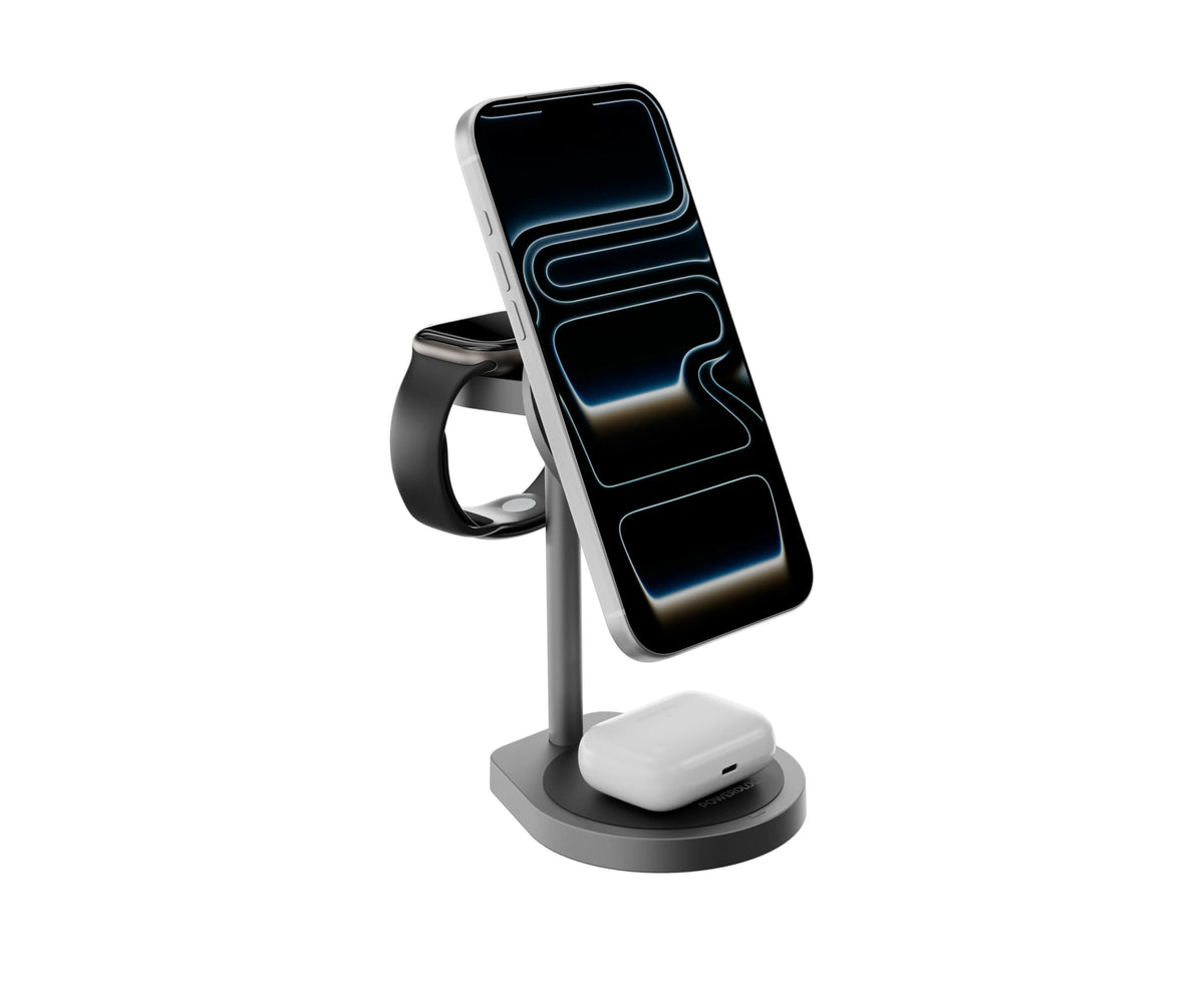 Powerology Eifel 3 in 1 Wireless Charger Gray – image 9