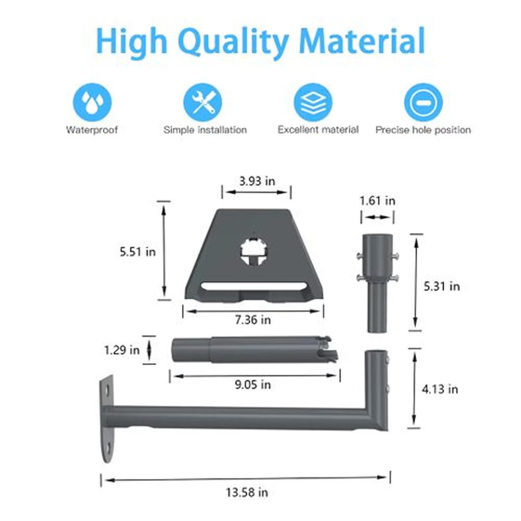 حامل حائط Starlink Gen 3 V3 قياسي على السقف على شكل حرف L | Standard Starlink Gen 3 V3 L-Shaped Roof Wall Mount | صورة المنتج 3 / Product image 3