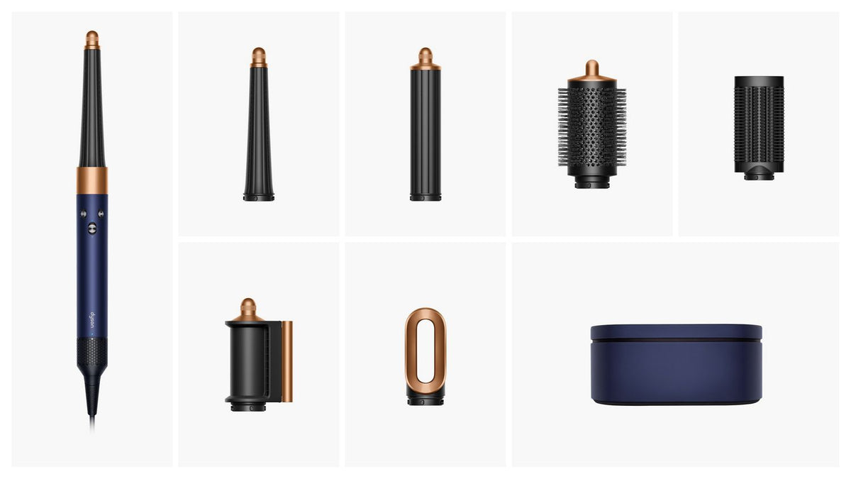 Dyson Airwrap i.d.™‎ للشعر المالس+المموَّج - الأزرق البروسي والنحاس الغني