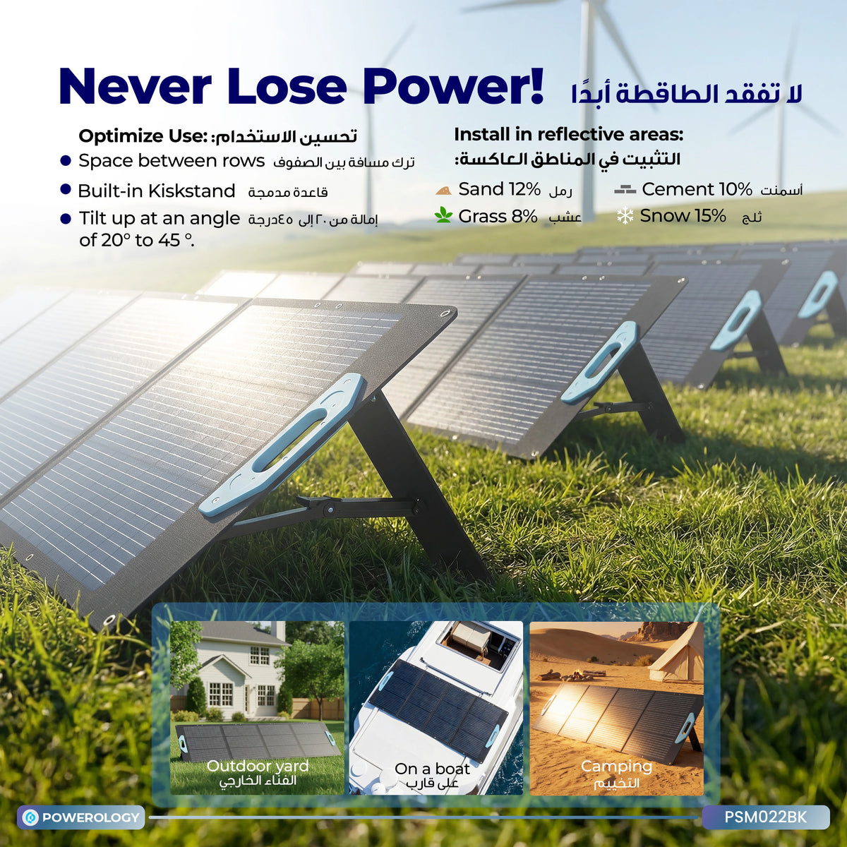 Powerology 200w Monocrystalline Portable Solar Panel Black – image 26