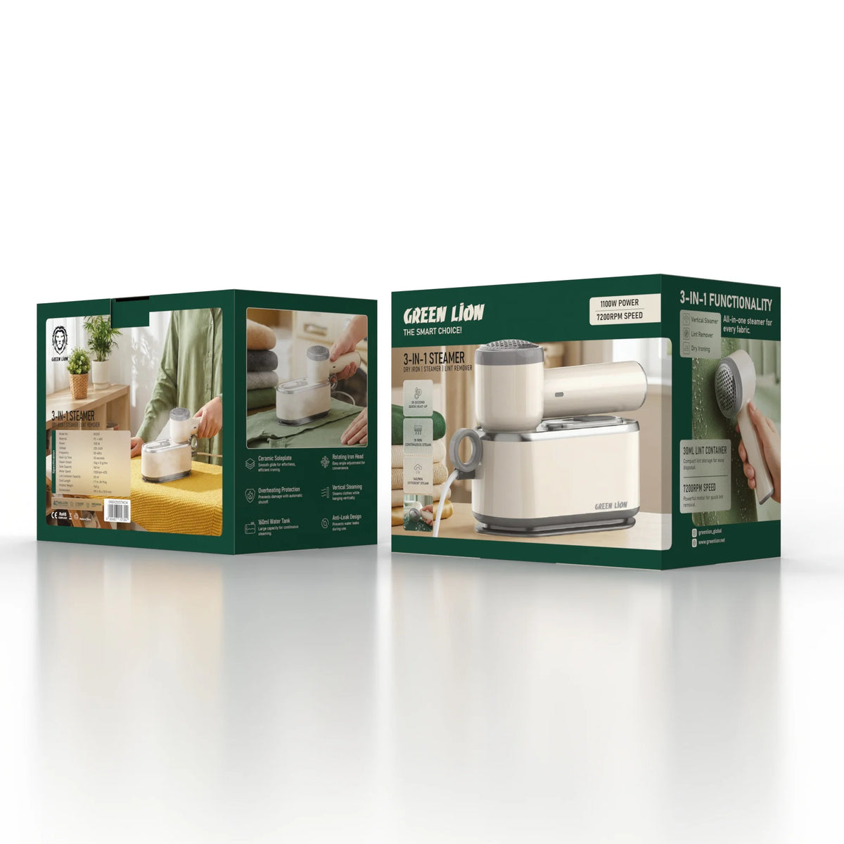 Green Lion 3 in 1 Steamer Dry Iron Steamer Lint Remover – image 2