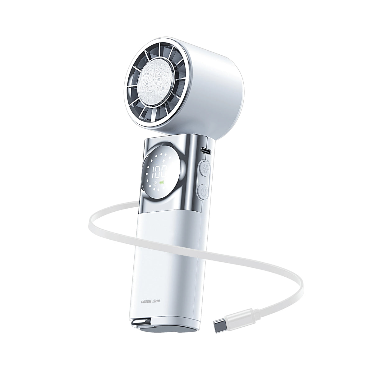 Green Lion POWERWIND 2 IN 1 Handheld Mini Fan 3600 Mah - White – image 3