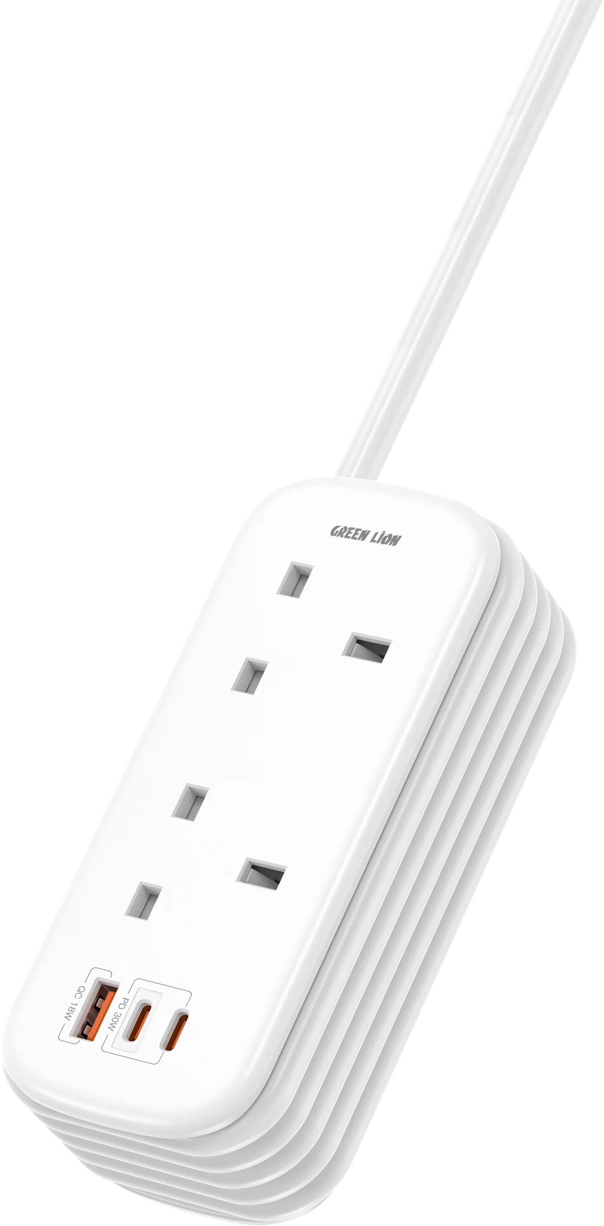 Green Lion Gs 600 Power Strip USB C USB A 2 Uk AC Outlets PD 30w White – image 3