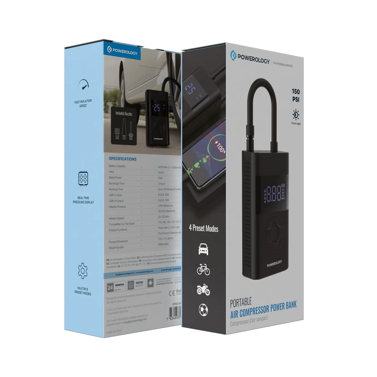 Powerology Ultra Portable Air Compressor Power Bank - Black – image 18