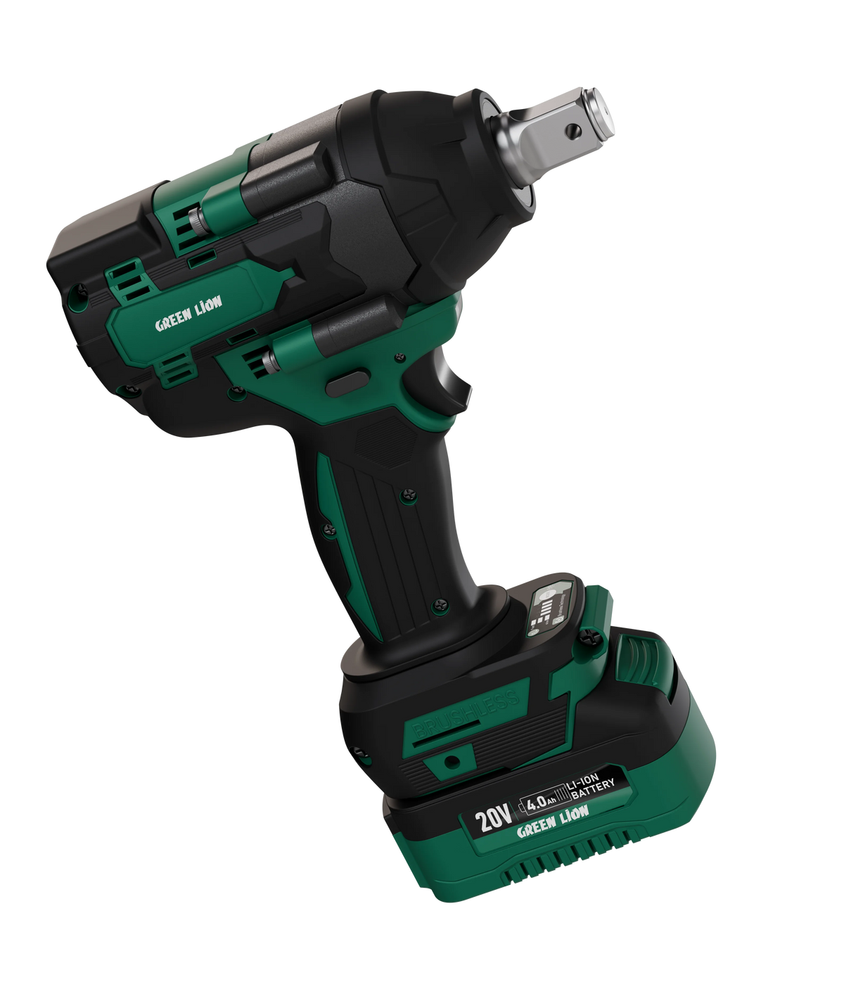 Green Lion GIW-200 Cordless Impact Wrenchwith Torque 20 V 2*4.0 Ah Battery – image 7