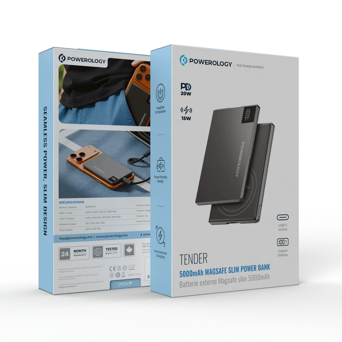 Powerology Tender 5000mAh MagSafe Slim Power Bank Gray – image 3