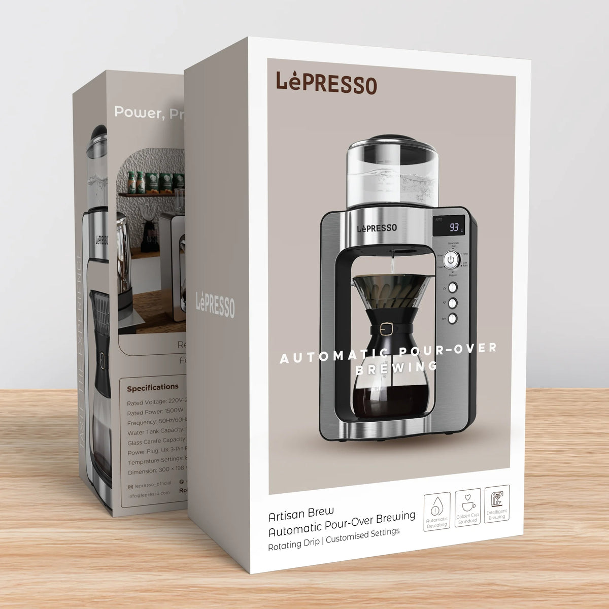 LePresso Artisan Brew Automatic Pour Over Brewing with Rotating Drip Customized Settings Silver – image 14