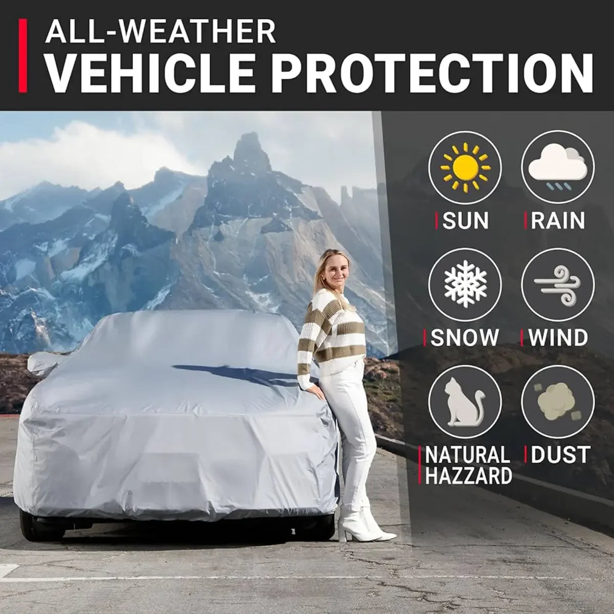 غطاء سيارة جرين ليون القابل للسحب مع جهاز تحكم عن بعد ومشابك شفط قوية | Green Lion Automatic Car Cover with Remote Control and Strong Suction Cups | صورة المنتج 4 / Product image 4