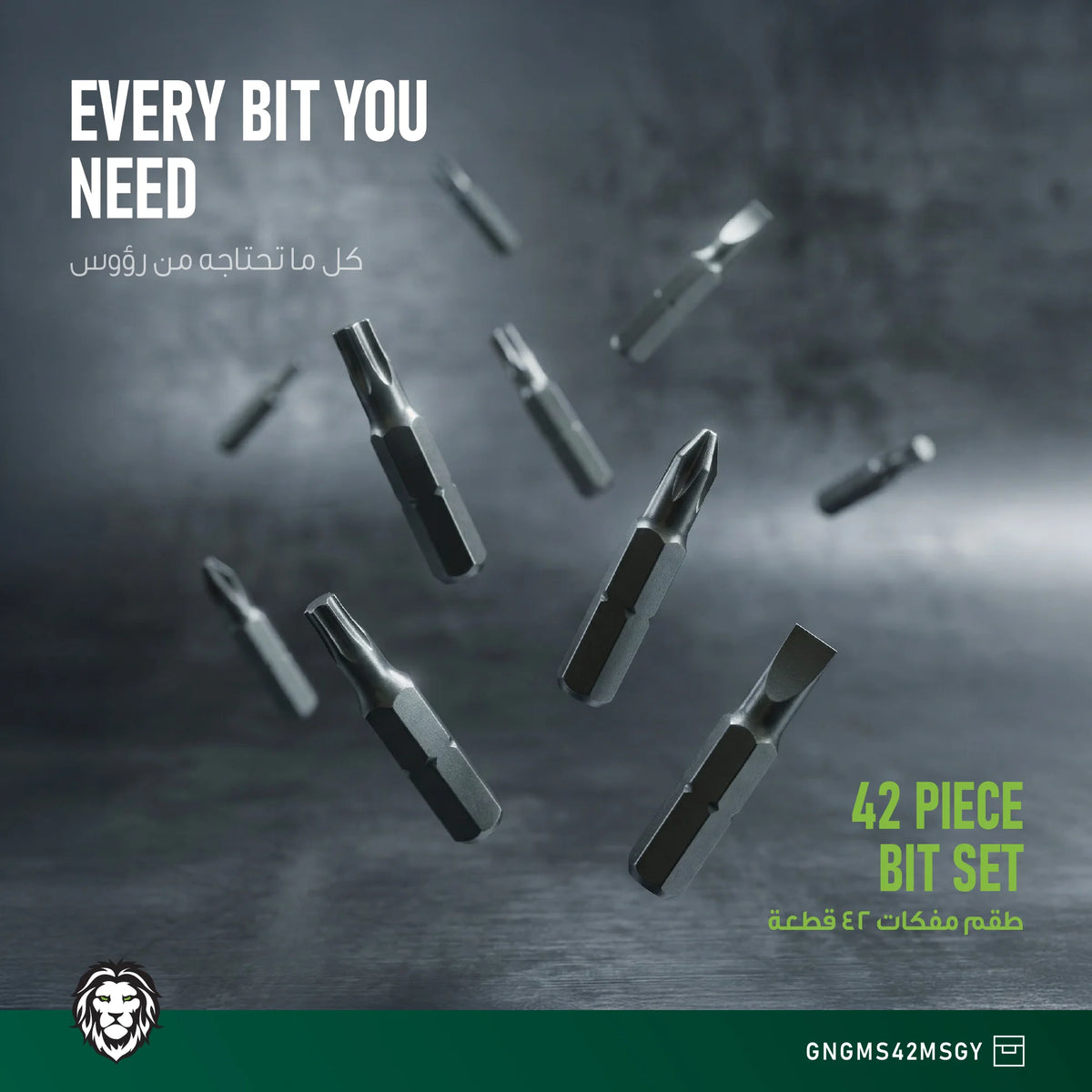 Green Lion GMS-42 Manual Screwdriver-42 Piece CR-V Bit Set - Grey – image 18