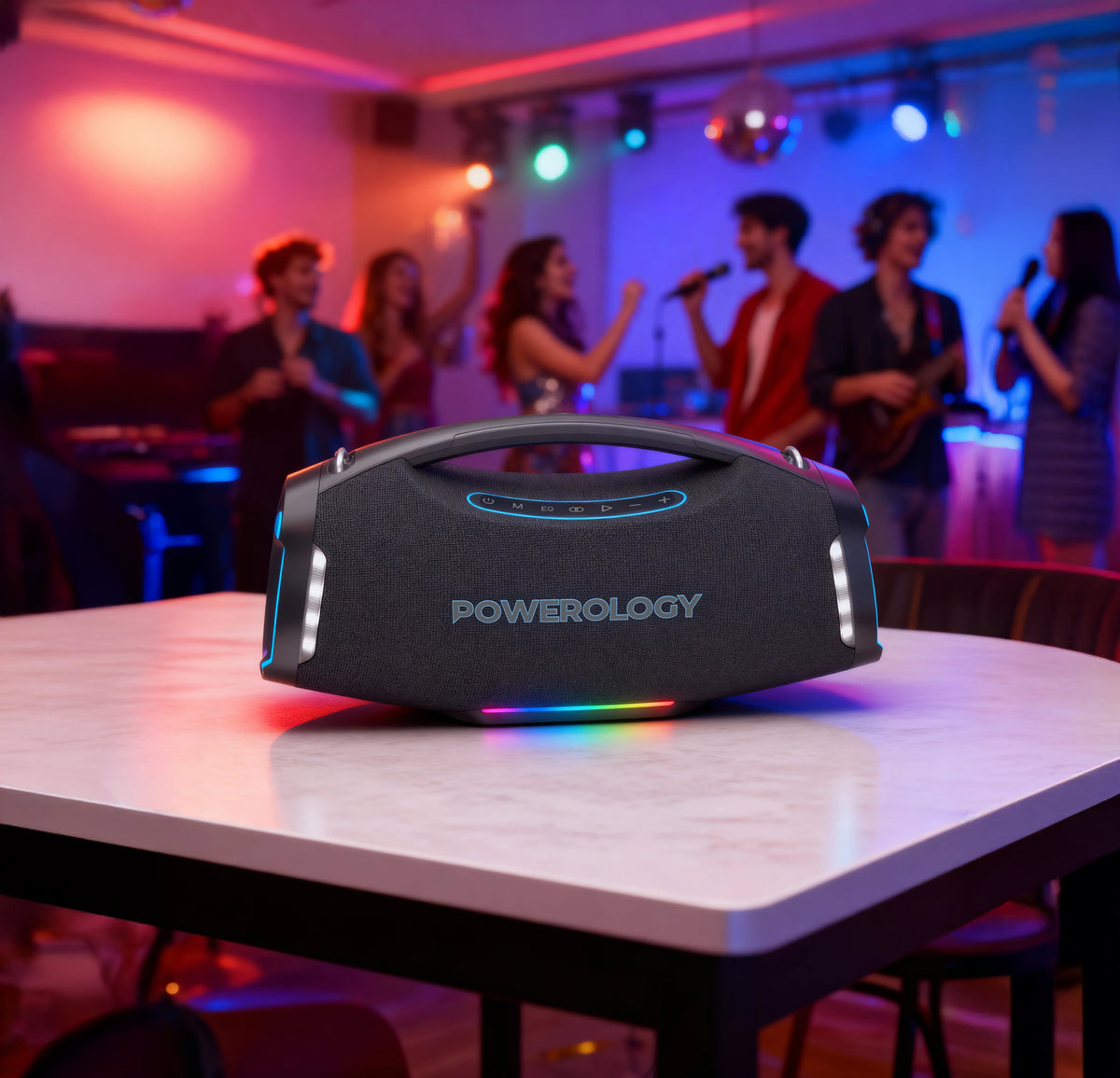 Powerology Rock 350w Rgb Lighting Speaker Black – image 2