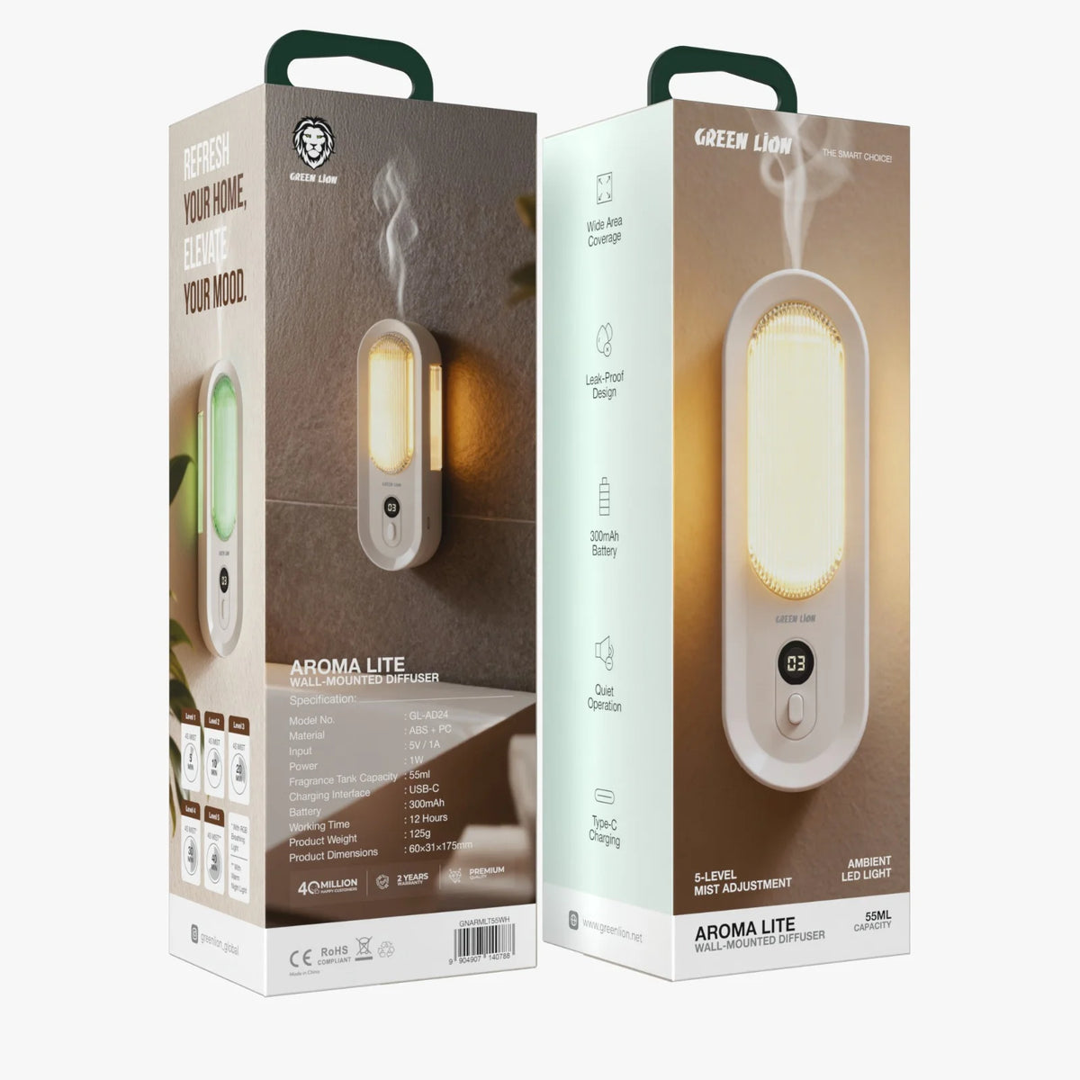 Green Lion Aroma Lite Wall Mounted Diffuser 55ml – image 6