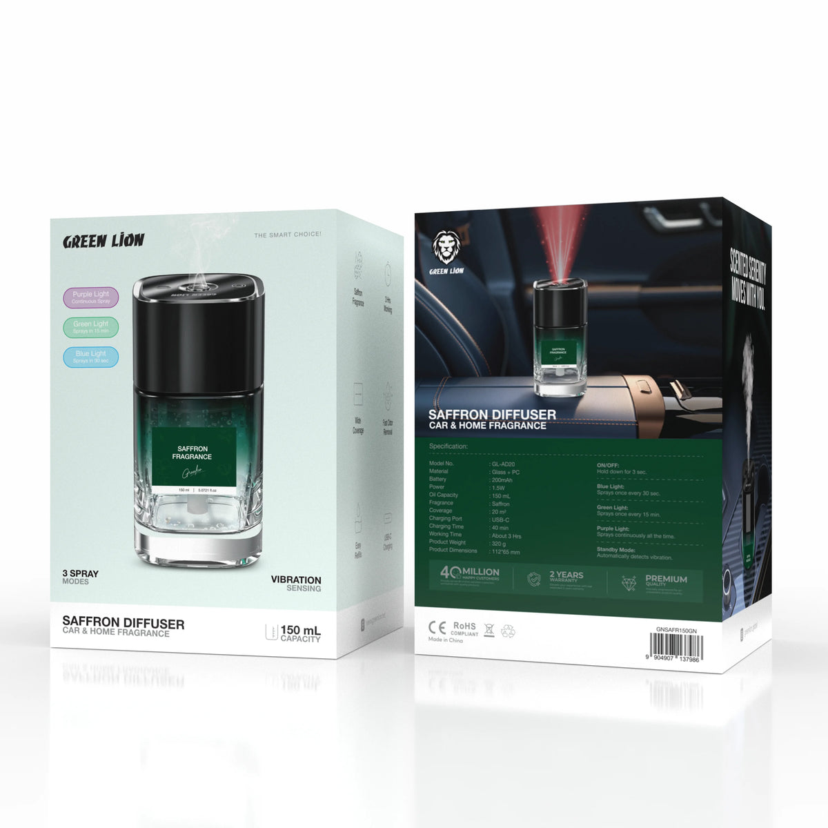 Green Lion Saffron Diffuser Car Home Fragrance Green – image 5