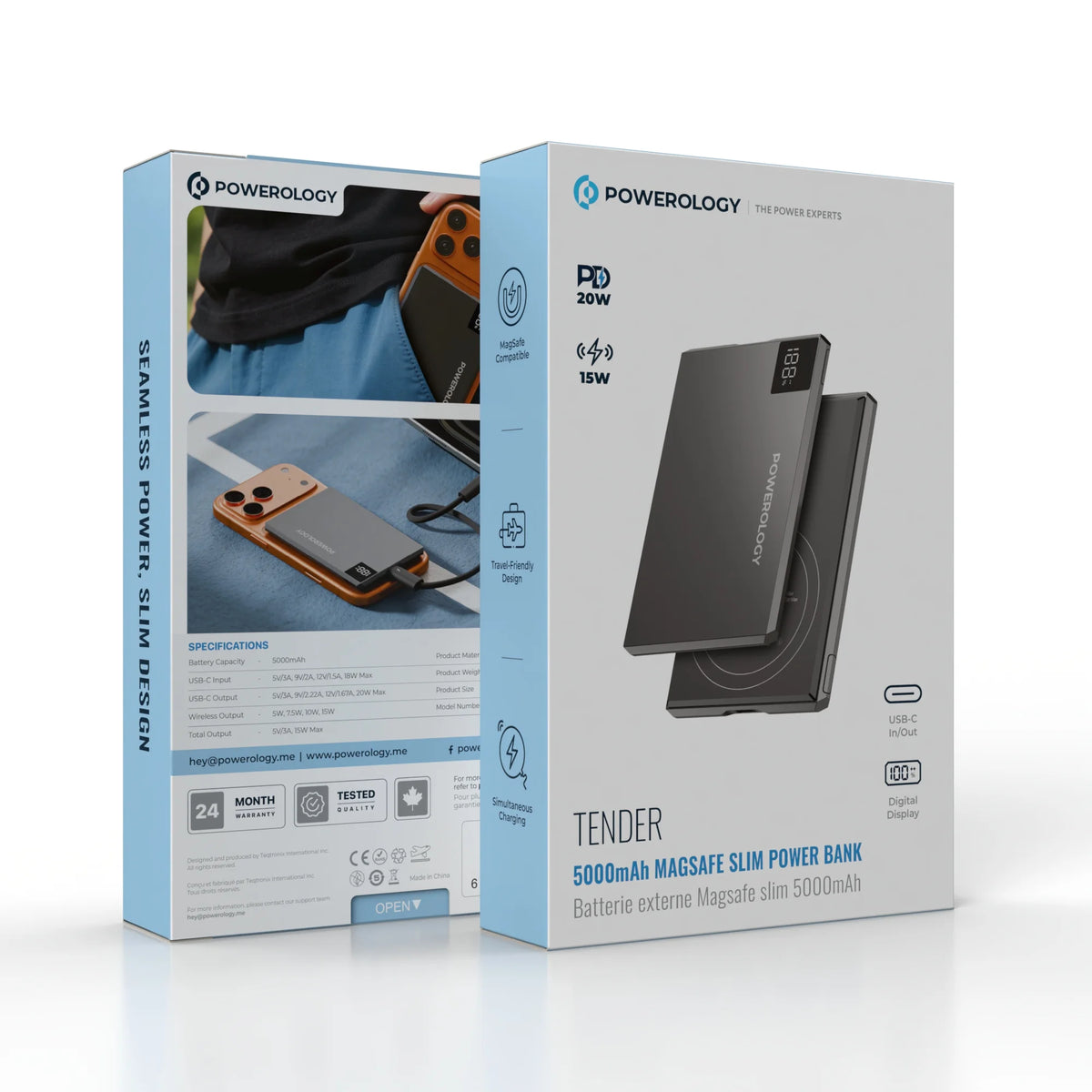 Powerology Tender 5000mAh MagSafe Slim Power Bank Gray – image 2