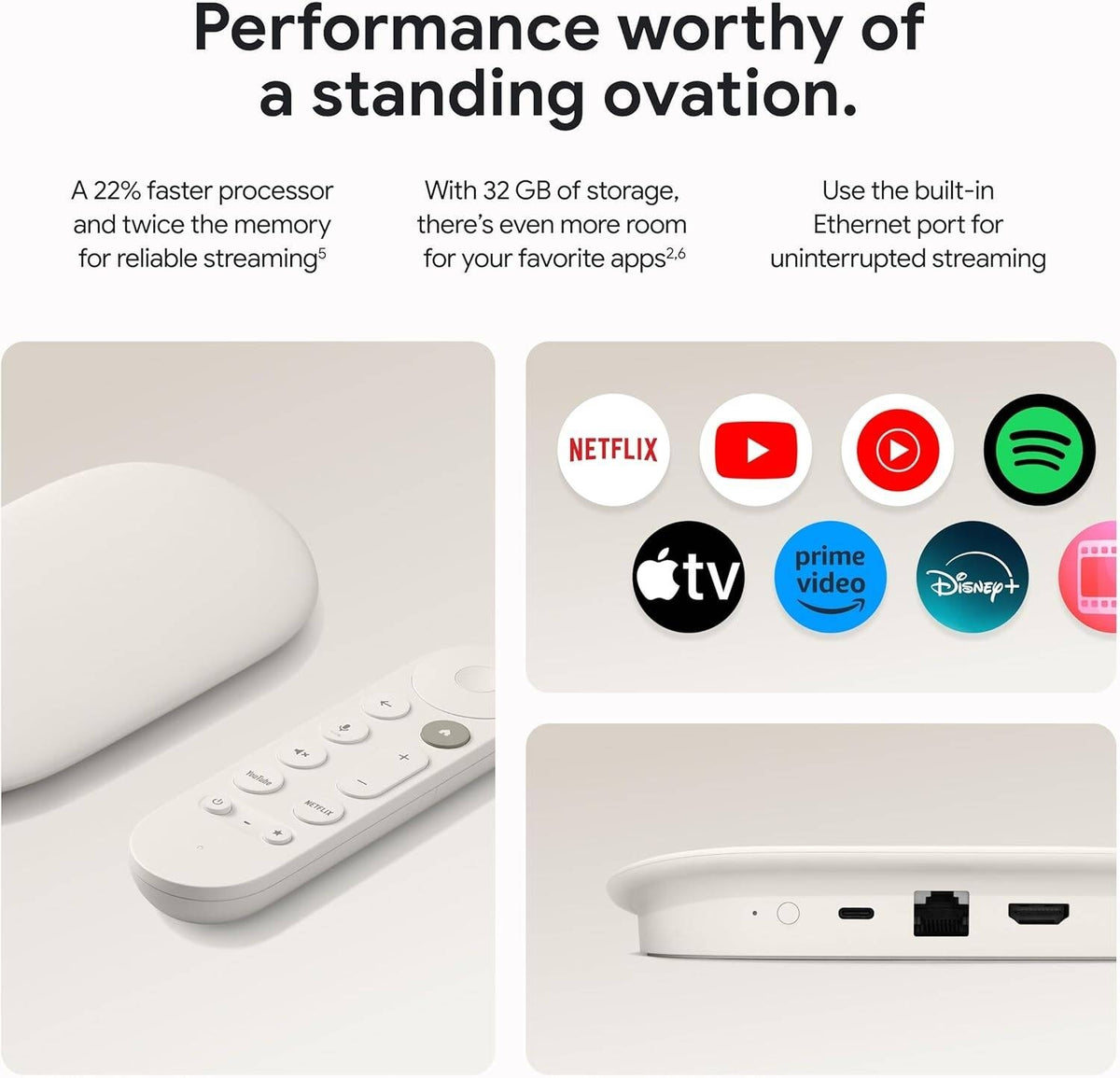 جهاز بث تلفزيوني 4k سعة 32 جيجابايت مع ريموت صوتي جوجل Google TV Streamer 4K | Google TV Streamer 4K, 32GB, with Voice Remote | صورة المنتج 5 / Product image 5